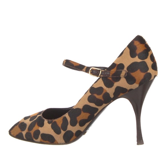 Dolce & Gabbana Animal Print Mary Jane Peep-toe Shoes - Picture 2 of 5